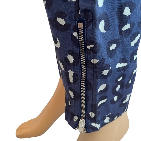 APC Rue Madame Paris 27 XS Cotton Blue Animal Print Straight Leg Jean Ankle Zip - Picture 8 of 12